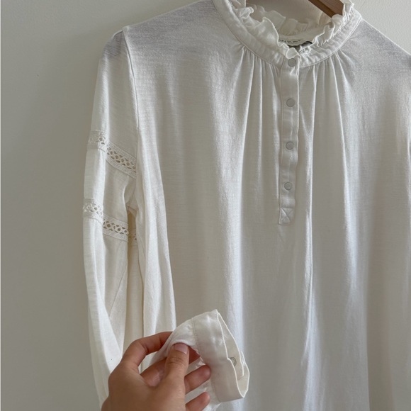 WRAP London White Ruffle Neck Blouse – Size US 6 (UK 10) - Picture 4 of 8